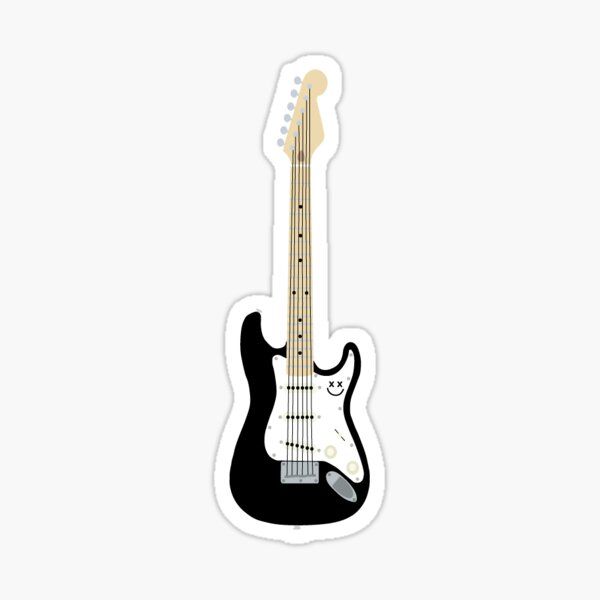 an electric guitar sticker on a white background