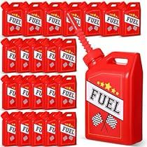 red fuel canisters filled with different types of fuel