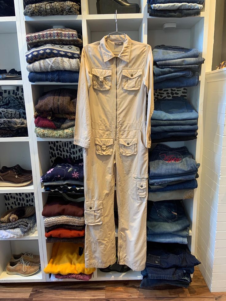 multi-pocket coveralls Tagged Size: XS Pit to Pit: 17" Length: 59" Arm: 23" Inseam: 29" Price: $60 SHIP TO CANADA & USA ONLY  ALL SALES FINAL  IG: @ judyjeanvintage  27 William St. Paris ON.  #vintage #retro #garage #jumpsuit #cream Fitted Utility Jumpsuit With Pockets, Fitted Utility Overalls With Pockets, Relaxed Fit Full-length Jumpsuits And Rompers With Pockets, Relaxed Fit Full Length Jumpsuits And Rompers With Pockets, Fitted Overalls With Pockets For Fall, Full-length Relaxed Fit Jumpsuits And Rompers With Pockets, Full Length Relaxed Fit Jumpsuits And Rompers With Pockets, Fitted Overalls With Cargo Pockets, Fall Workwear Cargo Jumpsuits And Rompers