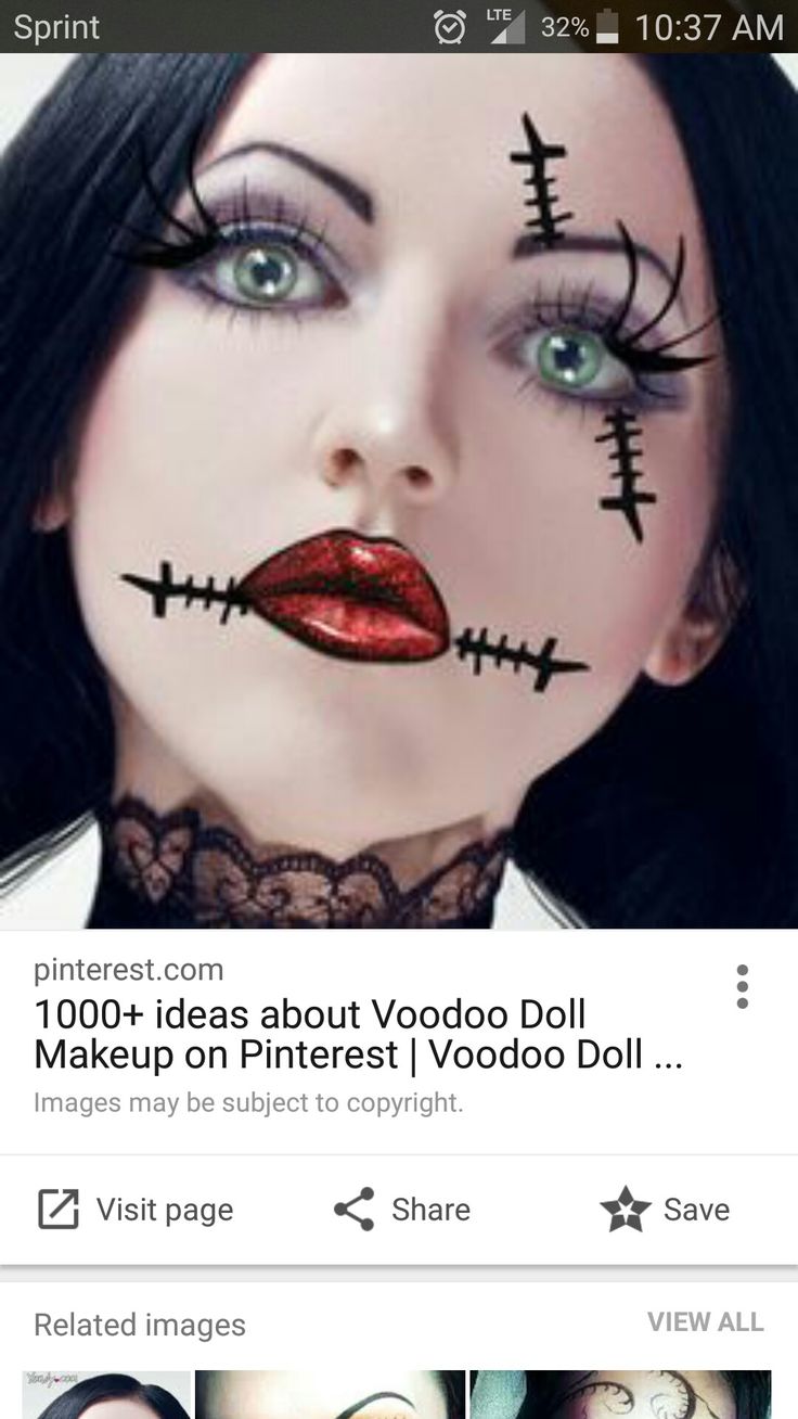 maquiagem para a boneca voodoo Voodoo Doll Makeup, Doll Makeup Halloween, Doll Face Makeup, Halloweenský Makeup, Halloween Make-up Looks, Halloween Fest, Halloween Makeup Scary, Halloween Eyes, Makijaż Smokey Eye