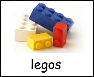 two legos are shown with the word legos in front of them, and one is