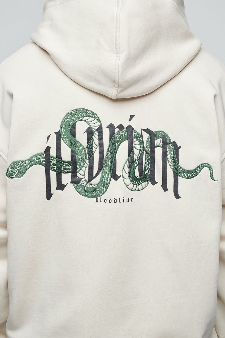 Illyrian Snake - Zipped Hoodie Cream - S Illyrian Bloodline, Free Tshirt Design, Snake Hoodie, Snake Shirt, Hoodie Embroidery, Hoodie Cream, Fit Man, Snake Tattoo Design, Forearm Tattoo Design