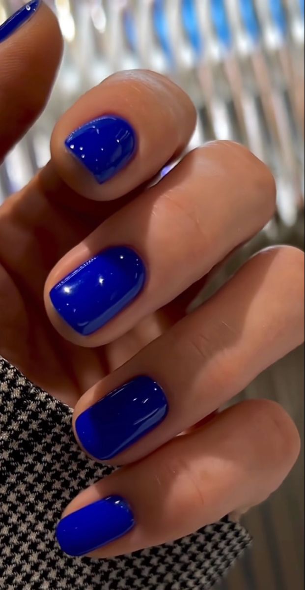 Blue Gel Nails, Hello Nails, Sassy Nails, French Acrylic Nails, Cute Gel Nails, Blue Nail, Shellac Nails, Glam Nails, Short Acrylic Nails Designs