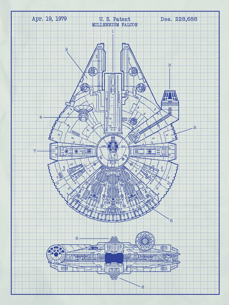 a blueprint drawing of a star wars vehicle