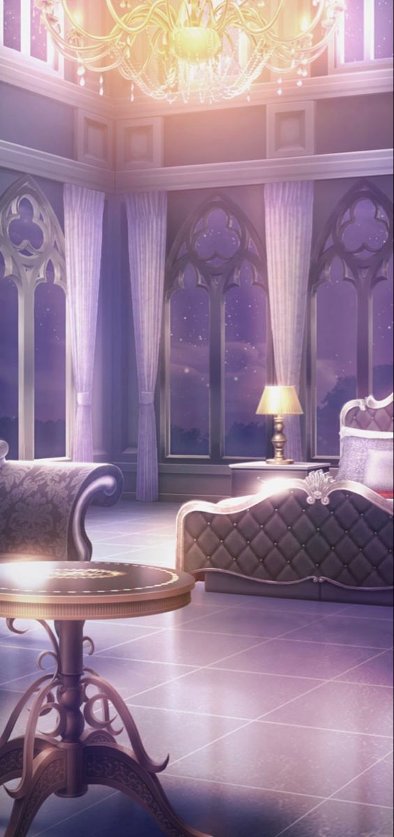 an artistic rendering of a fancy bedroom with chandelier and bed in the middle