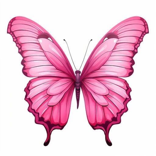 a pink butterfly flying in the air