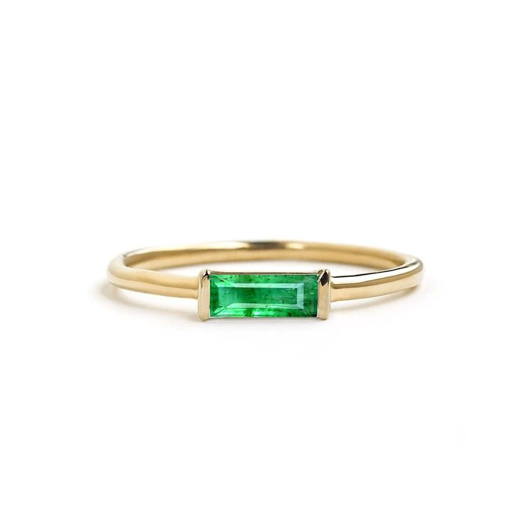 Genuine Large Baguette Emerald Stone Engagement Ring 14k Solid Yellow Gold Wedding Ring Minimalist Jewelry Christmas Gift Daily Were Ring ≫ Features * Gemstone : 100% Genuine Emerald  * Emerald Weight - 0.15 ct (2.5 x 5.00 mm) * Band Width : 1.5mm width * 14K Solid Yellow Gold, ( Available in 14K & 18K Yellow, Rose, and White Gold ) * Option available in 18K Gold  * Size : All size available * Ready to Ship in 1-2 Weeks ≫ FAQ below for more detail. ✦ Sizing We can adjust most items to fit your s 14k Gold Stackable Rings Baguette Cut For Gift, 14k Gold Stackable Baguette Cut Rings As Gifts, Emerald Stone Engagement Ring, Wedding Ring Minimalist, Yellow Gold Wedding Ring, Gold Wedding Ring, Stone Engagement Ring, Jewelry Christmas, Ring Minimalist