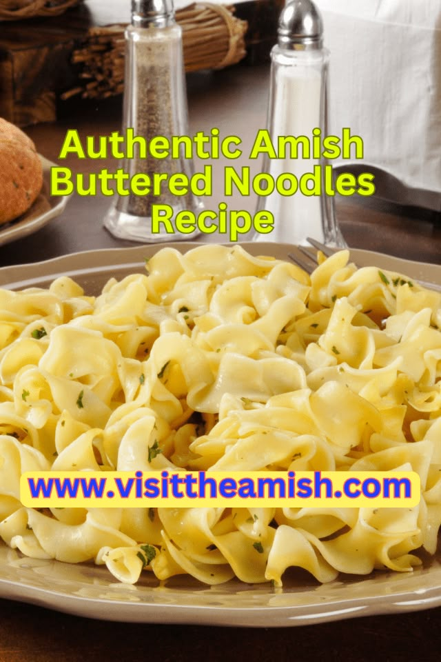 an image of a plate of food with buttered noodles and bread in the background