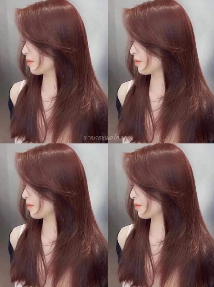 Kdrama Hair Color, Korean Dyed Hair, Chocolate Lavender Hair, Korean Hair Dye, Aesthetic Hair Color, Strawberry Brown Hair, Chocolate Cherry Hair Color, Office Film, Pelo Color Vino