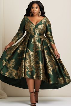 Semi Formal Winter Dress, Holiday Dresses Christmas Classy, Formal Midi Dress With Sleeves, 1950s Dress Formal, A Line Dresses For Women, Modern Black Dress, Plus Size Winter Dresses, Satin Midi Dresses, Brocade Coat