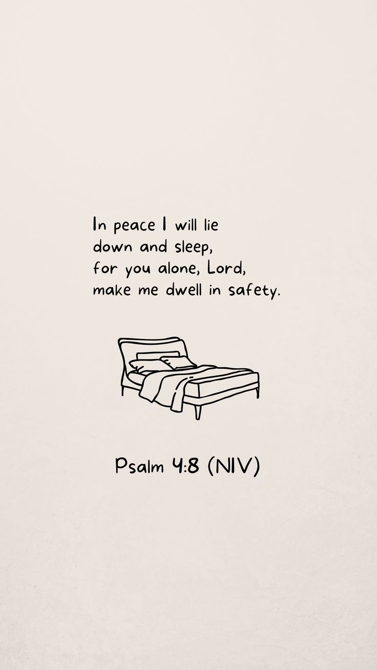 Bible Verse On Sleep, Peaceful Sleep Aesthetic, Sleep Verses, Sleep Scripture, Short Psalms, Sleep Bible Verses, Word Tattoos With Meaning, Psalm 4 8, Word Tattoo Ideas