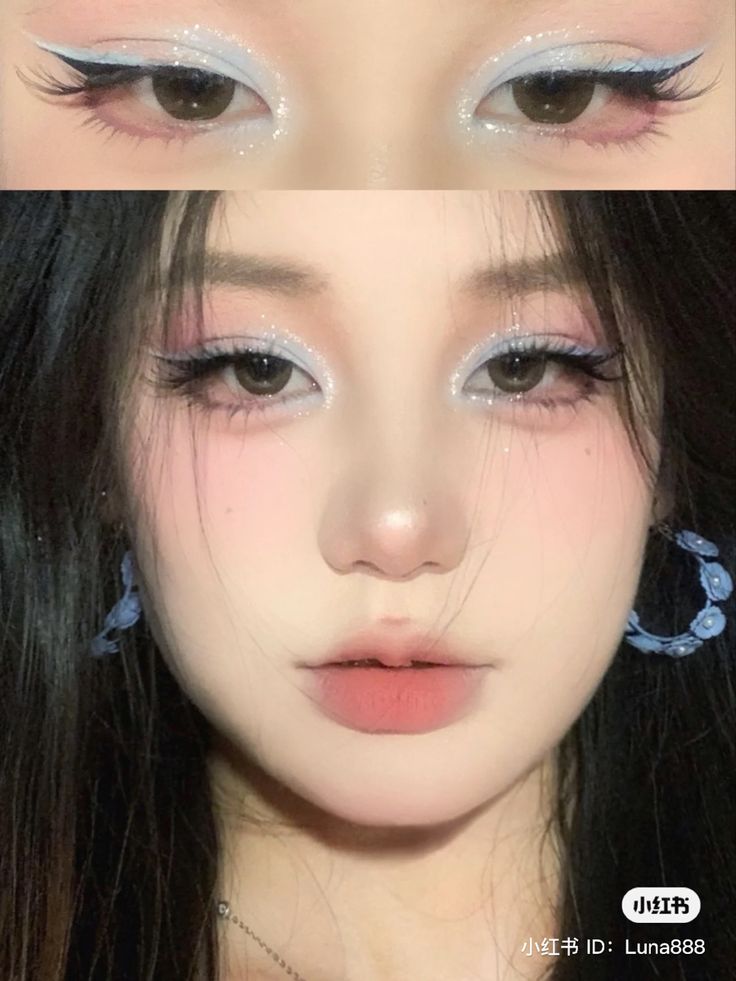 Makeup Layout, Monolid Makeup, Chinese Makeup, Cute Eye Makeup, Doll Eye Makeup, Korean Eye Makeup, Makeup Accesories, Ulzzang Makeup, Ethereal Makeup