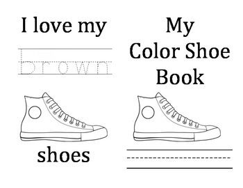 i love my color shoe book worksheet for preschool and pre - k students