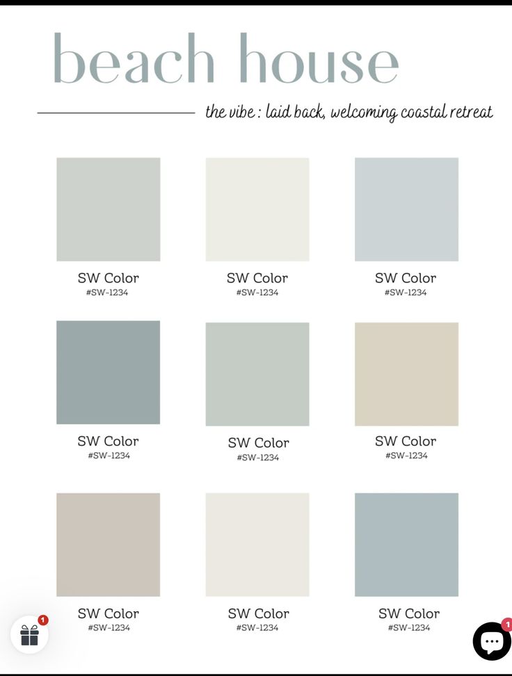 the beach house color scheme is shown in shades of gray, white and greys