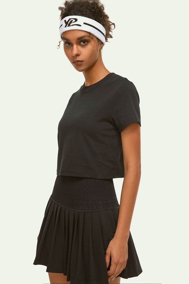 The YPL Choice Short Sleeve is designed with a modern cropped silhouette and a threaded neckline for an effortless look, while the length reaches to the waist for a flattering fit. Crafted with quality materials, this versatile piece is perfect for the office or beyond. Black Stretch Cropped Top, Stretch Black Cropped Tops, Cropped T-shirt For Athleisure, Athleisure Stretch Crop Top, Cropped Athleisure Top With Minimal Stretch, Stretch Cropped Crop Top Athleisure Style, Stretch Athleisure Cropped Top, Athleisure Crop Top With Minimal Stretch, Summer Cropped Athleisure Shirt