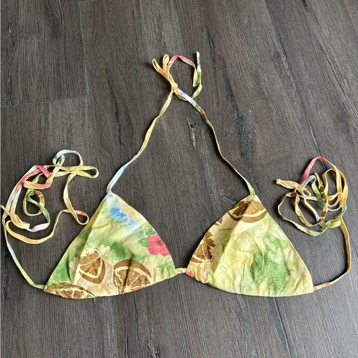 Brand New Never Worn Multicolor Cotton Swimwear For Pool, Cotton Swimwear For Sunbathing In Spring, Summer Multicolor Halter Top With Tie-side Bottom, Multicolor Halter Top With Tie-side Bottom For Summer, Cotton Fitted Swimwear For Beach, Multicolor Beachy Halter Top For Spring, Multicolor Halter Top For Spring Pool Days, Multicolor Halter Top For Spring Pool Time, Beachy Multicolor Halter Top For Spring