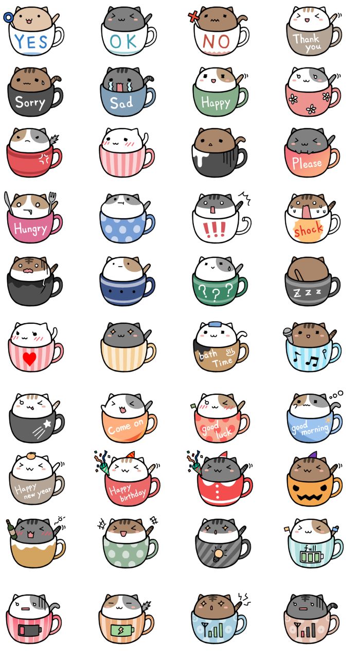 a bunch of coffee mugs with different designs on them