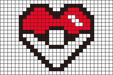 an image of a pixellated heart with red and white hearts on it's face