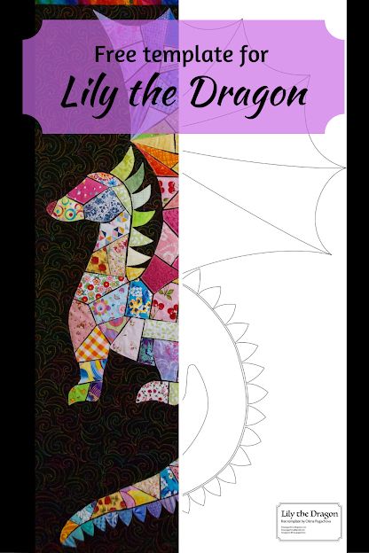 an image of a dragon with the title free template for lily the dragon