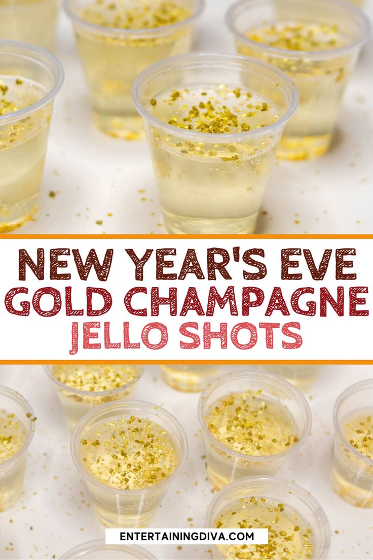 Gold Champagne Jello Shots Jelly Shots Recipe, Champagne Jello Shots Recipe, Easy Jello Shots, Champagne Jello, Champagne Jelly, Champagne Jello Shots, Best Jello Shots, Jello Shots Recipe, Jelly Shots