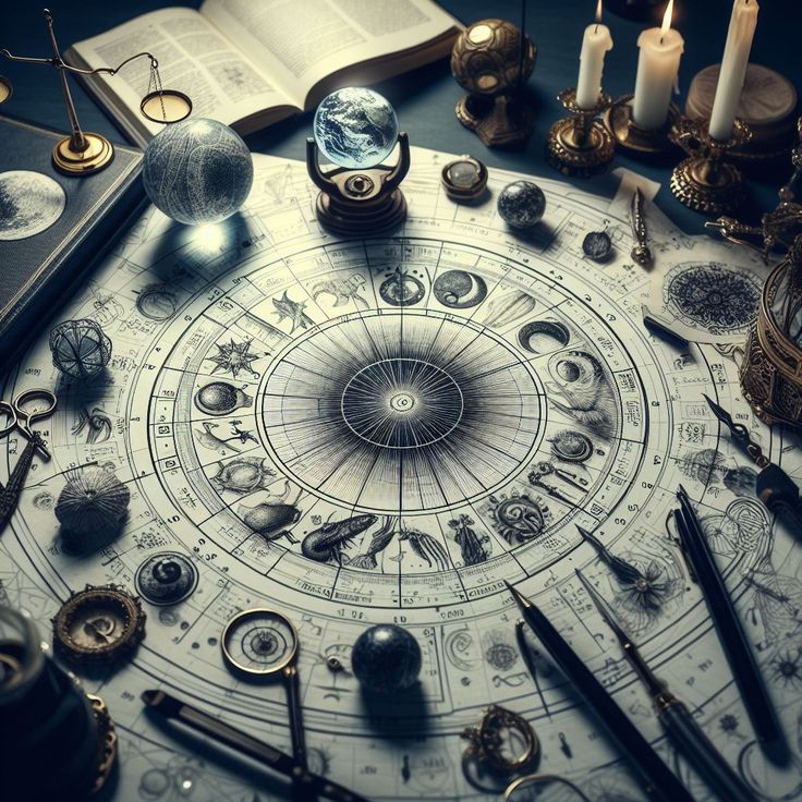 a table topped with lots of different types of clocks and other things on top of it