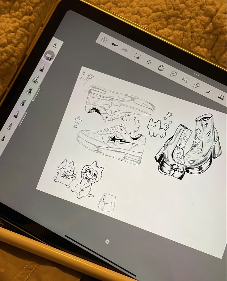 a tablet with some drawings on it