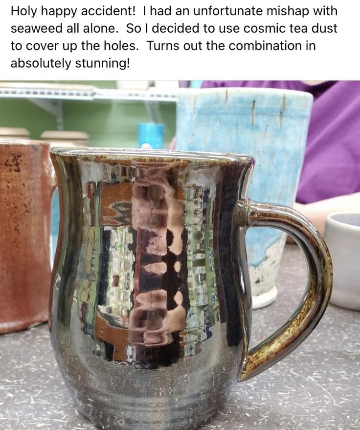 a coffee cup that has been altered to look like it is being used as a mug