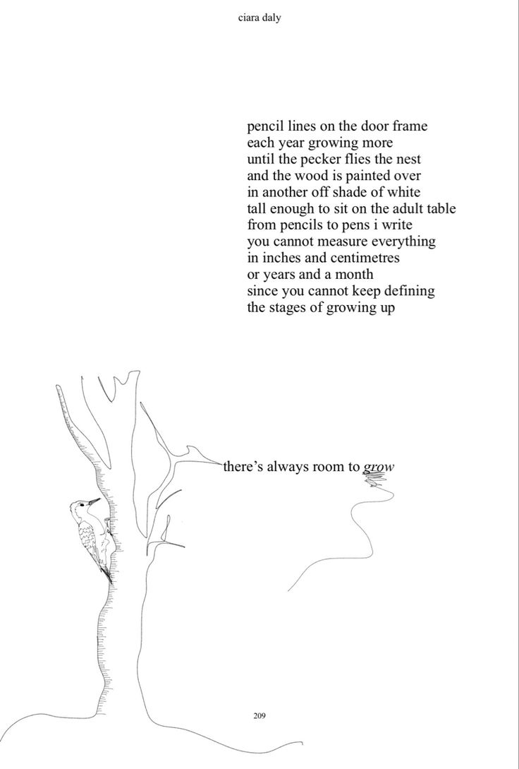 the poem is written in black and white with an image of a tree on it