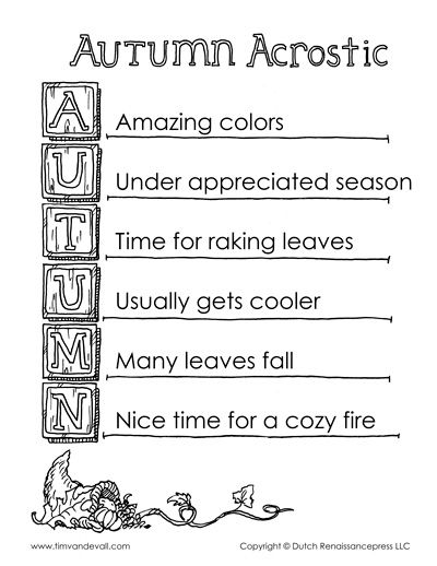 an autumn coloring page with the words autumn