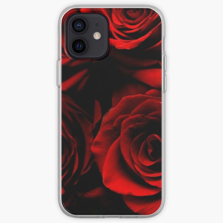 red roses iphone case with black background