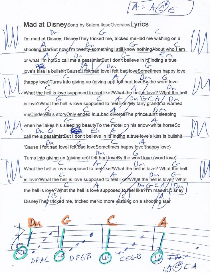 a handwritten note from disney's musical director