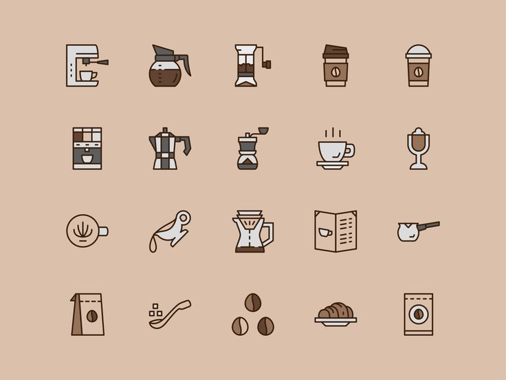 the coffee icon set is shown here