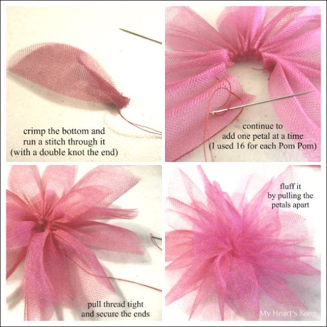 instructions to make a tulle flower