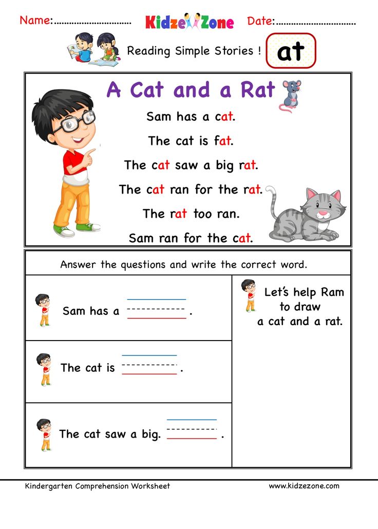 the worksheet for reading and writing about cat and rat