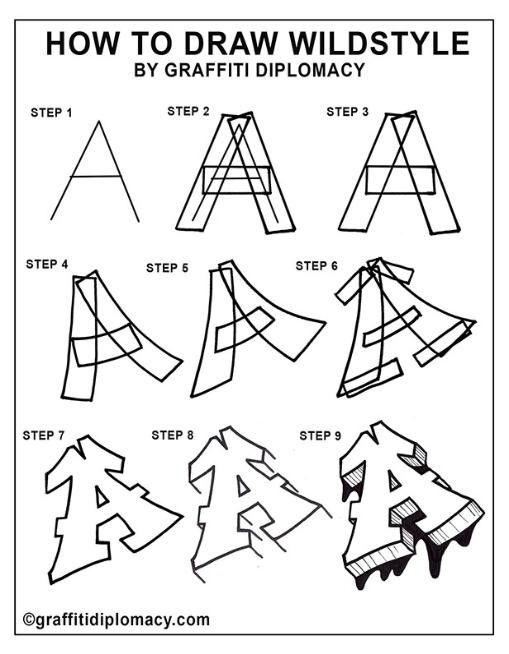 how to draw wildstyle by graffiti diplomacy with step - by - step instructions