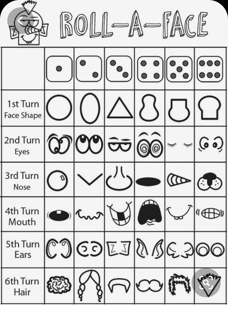 the roll - a - face game is shown in black and white