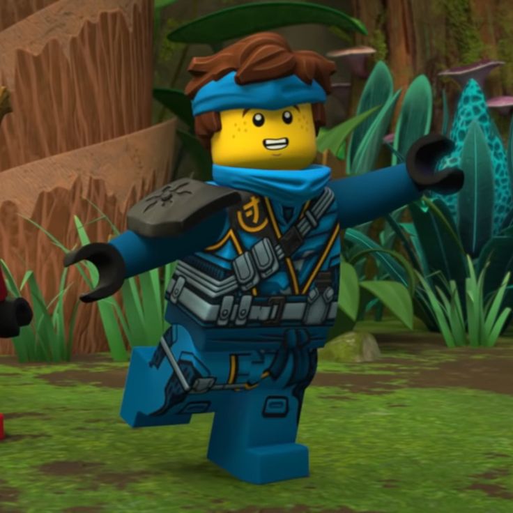 the lego movie character is holding his arms out in front of two other characters, one with