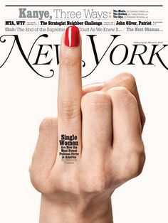 a woman's hand with a red manicure on the cover of new york magazine