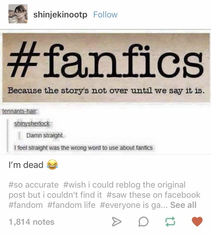 the twitter page for fanfics, which has been altered to include an image