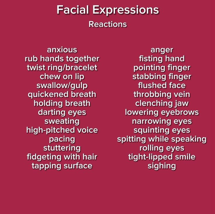 some words that are in different languages on a red background with the words facial expressions