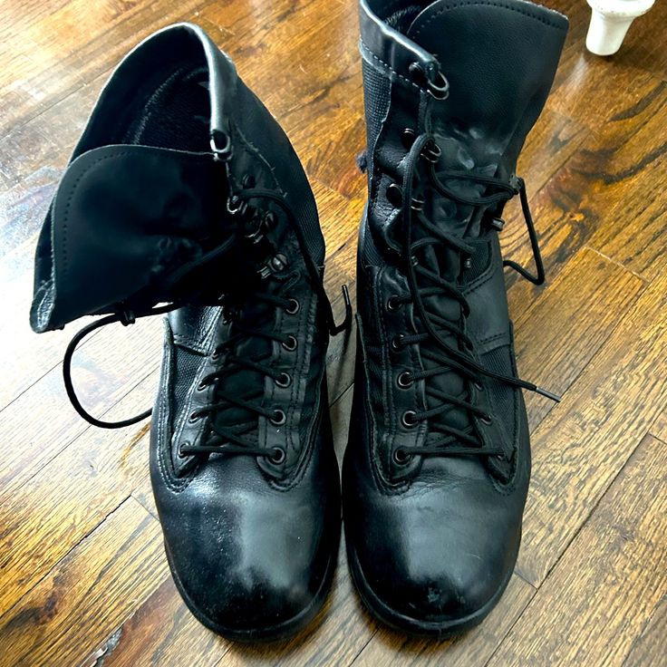 Size: 10.5. Black Waterproof Tactical Boots. Soles Are Still About 90-95%. No Rips/Tears. No Longer Need. Black Military Style Work Boots For Outdoor, Black Military Work Boots For Outdoor, Military Boots With Reinforced Toe For Outdoor, Military Boots With Reinforced Toe In Black, Mens Military Boots, Tactical Boots, Military Police, Men's Shoes, Shoe Boots