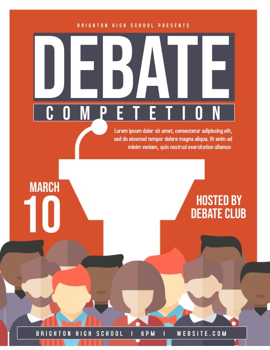 the poster for debate competition is shown