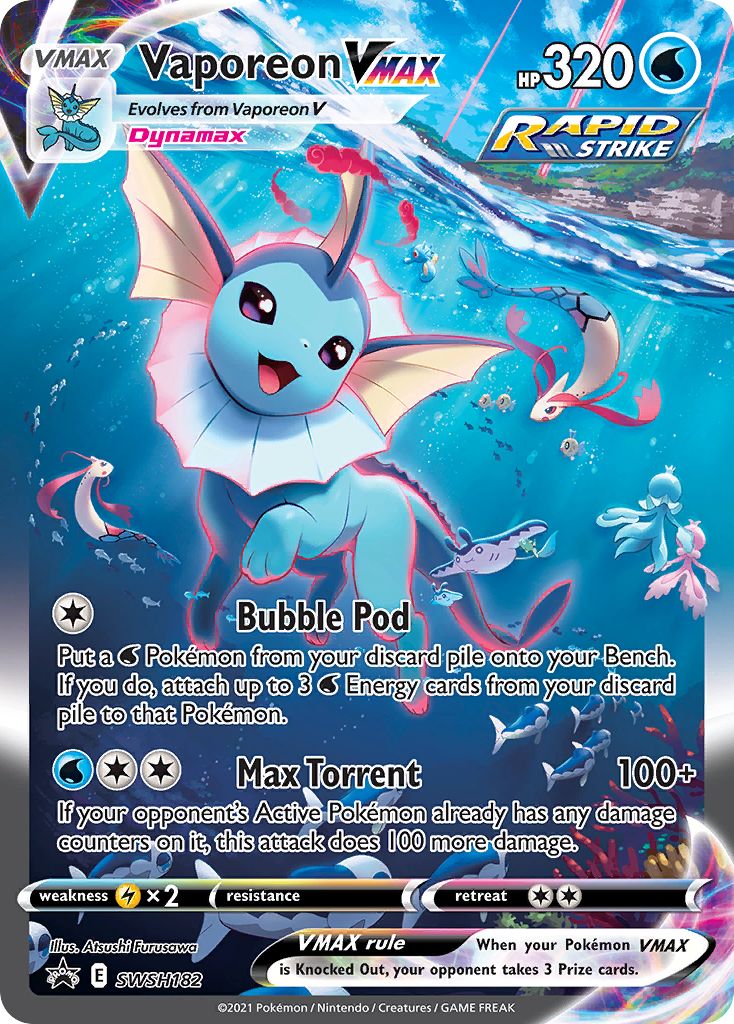 the card for bubble pod from pokemon's movie, which features an image of a blue