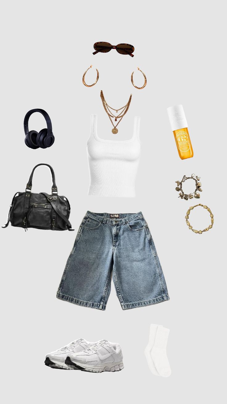 #myfirstshuffle#jorts#outfit#outfitinsporation #outfitaesthetic Outfit Collage Summer, Edited Outfit, Jorts Outfit Ideas, Outfit Ideas Jorts, Outfits Layed Out, December Clothes, Outfit With Jorts, Edikted Outfit Aesthetic, Outfit Ideas Collage