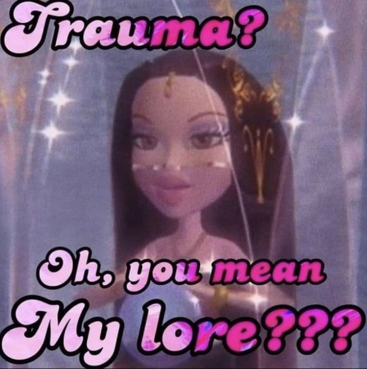 a cartoon character with the caption'prauma? oh, you mean my lore??