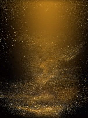 an abstract gold background with bubbles and sparkles in the air on a black background