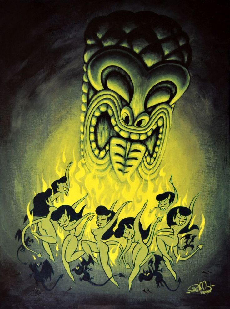 an image of some cartoon characters in front of a yellow fire with flames coming from it