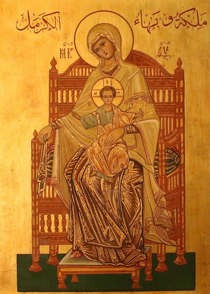 an icon depicting the mother and child jesus