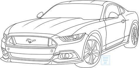 a drawing of a mustang car with the words mustang for driving