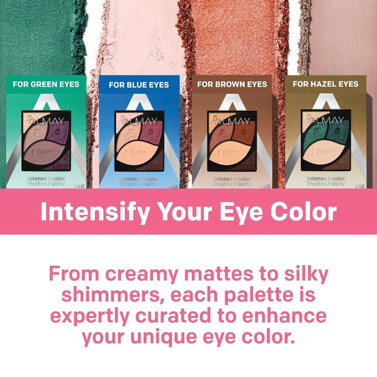 Create beautifully enhanced, brighter looking eyes with the Almay Intense i-color Shadow Palette™, a richly pigmented five-shadow assortment expertly curated by eye color: brown eyes, blue eyes, green eyes, hazel eyes. Each of our four compacts comes with an antioxidant vitamin E-enriched primer base that smooths lids, extends wear of eye shadows, and protects against environmental stressors. Also included are four creamy eye shadows in a variety of finishes that last without creasing, smudging, Drugstore Eyeshadow Palette, Hazel Brown Eyes, Hazel Green Eyes, Organic Bath Products, Purple Eyeshadow, Sensitive Eyes, Hazel Eyes, Eye Shadow Palette, Eye Palette